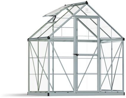 Tuinkas Harmony 6x4 - Polycarbonaat - Zilver - 185x126x208cm