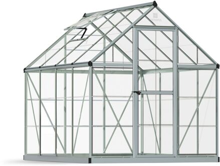 Tuinkas Harmony 6x8 - Polycarbonaat - Zilver - 185x247x208 Cm