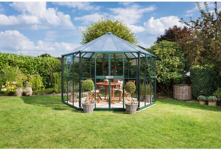 Tuinkas Hera 9000 - Veiligheidsglas 3mm En Polycarbonaat 6mm - Smaragd - 336x383x188cm