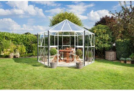 Tuinkas Hera 9000 - Veiligheidsglas 3mm/polycarbonaat 6mm - Wit - 336x383x188cm