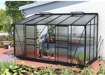 Tuinkas Ida 7800 - Polycarbonaat 4mm - Zwart - 387x201x221cm