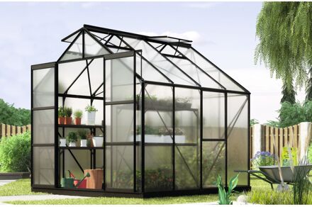 Tuinkas Jupiter 6700 - Polycarbonaat 6mm - Zwart - 257x258x248cm