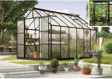 Tuinkas Jupiter 9900 - Polycarbonaat 4mm - Zwart - 257x383x248cm