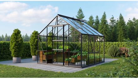 Tuinkas Meridian 1 6700 - Veiligheidsglas 3 Mm - Zwart - 257x258x232 Cm