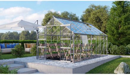 Tuinkas Meridian 2 11500 - Veiligheidsglas 3 Mm - Aluminium - 257x445x232 Cm