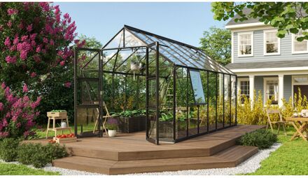 Tuinkas Olymp 11500 - Veiligheidsglas 3mm - Zwart - 257x449x254cm