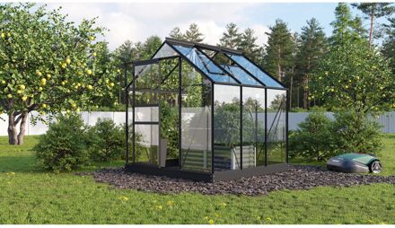 Tuinkas Planet 3800 - Veiligheidsglas 3 Mm - Zwart - 195x195x207 Cm