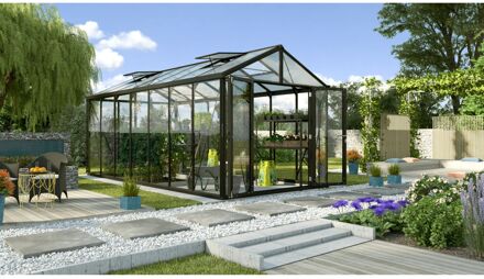Tuinkas Zeus Comfort 13800 - Veiligheidsglas 3mm En Polycarbonaat 10mm - Zwart - 258x540x250cm