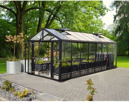 Tuinkas Zeus Comfort 15700 - Veiligheidsglas 3mm - Zwart - 258x614x250cm