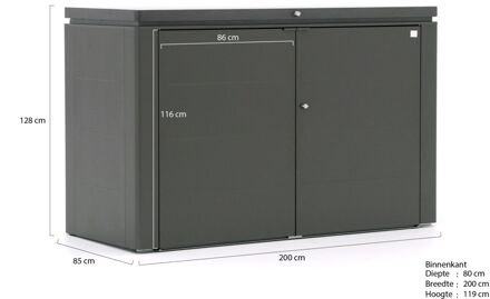 Tuinkast Highboard Donkergrijs 200x84x127 Cm