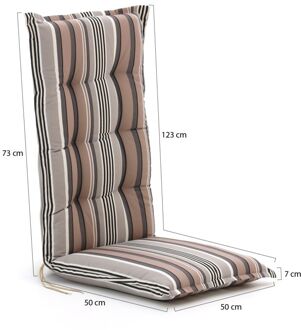 Tuinkussen hoge rug 123x50cm - Laagste prijsgarantie! Grijs