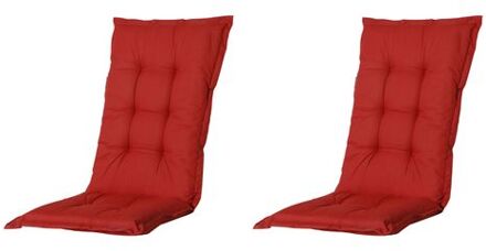 Tuinkussens Hoge Rug Basic Red - 123x50 - Rood - 2 Stuks