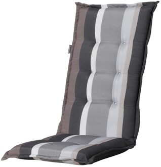 Tuinkussens Hoge Rug Stripe Grey - 123x50 - Grijs
