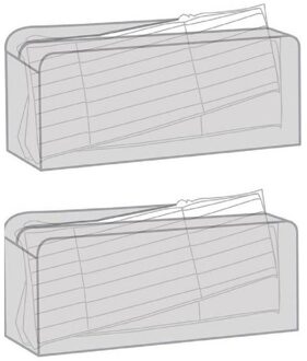 Tuinkussens opbergtas - 2x - zwart - 130 x 50 x 32 cm