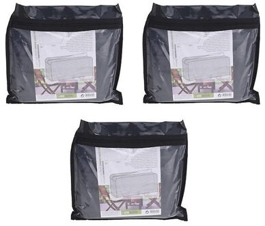 Tuinkussens opbergtas - 3x stuks - zwart - 130 x 50 x 32 cm
