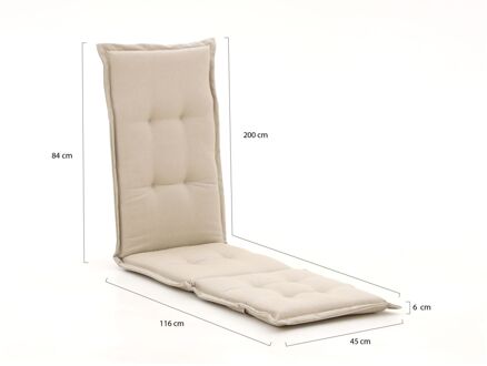 tuinkussens voor deckchair 195x45cm - Laagste prijsgarantie! Taupe