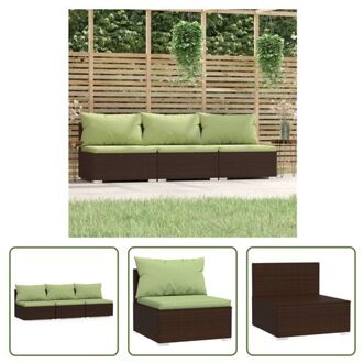 Tuinmeubelen - Bruin PE-rattan - 210 x 70 x 60.5 cm - Modulair design