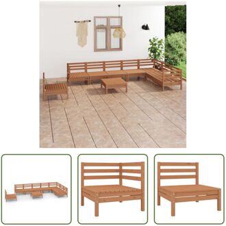 Tuinmeubelset - grenenhout - hoek/middenbank- 63.5 x 63.5 x 62.5 cm - voetenbank/tafel- 63.5 x 63.5 x Bruin