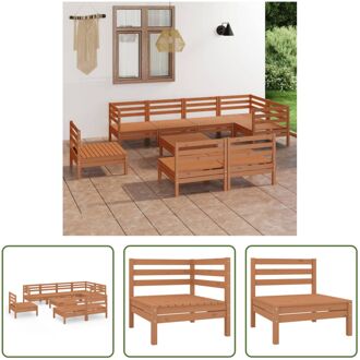 Tuinmeubelset - Grenenhout - Honingbruin - Modulair- 63.5 x 63.5 x 62.5 cm (L x B x H) - 63.5 x 63.5 x