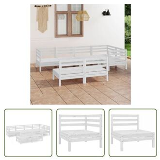 Tuinmeubelset - Grenenhout - Wit - 63.5 x 63.5 x 62.5 cm