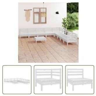 Tuinmeubelset - Hout - Wit - 63.5x63.5x62.5 cm - Modulair