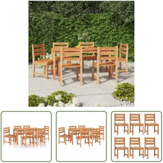 Tuinmeubelset - Massief teakhout - Waterbestendig - Comfortabel zitten - 160 x 80 x 77 cm - 6 stoelen Bruin