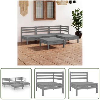 Tuinmeubelset Pallet - 63.5 x 63.5 x 62.5 cm - Grijs - Massief grenenhout