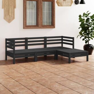 Tuinmeubelset Pallet Design - 63.5 x 63.5 x 62.5 cm - Zwart grenenhout