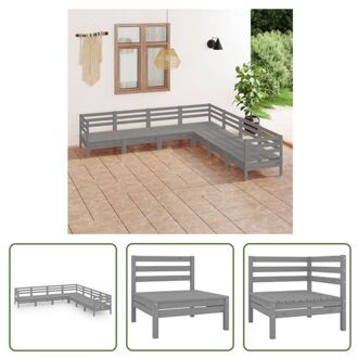 Tuinmeubelset Palletontwerp - 63.5x63.5x62.5cm - Grijs - Massief Grenenhout