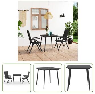 Tuinmeubelset - PE-rattan - Zwart - 80 x 80 x 74 cm - 2 stoelen