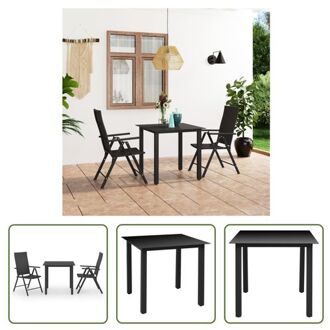 tuinmeubelset PE-rattan zwart - 80x80x74 cm - lichtgewicht constructie