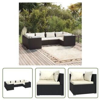 tuinmeubelset Poly Rattan - Hoogwaardig materiaal - Modulair design - Zwart - Afmetingen 70 x 70 x