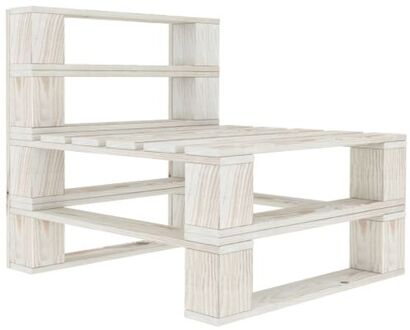 Tuinmiddenbank pallet hout wit