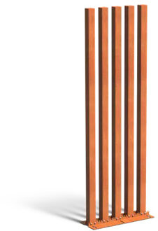 Tuinpaal set 5 stuks corten 100 x h. 300 cm