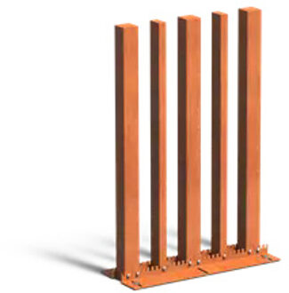 Tuinpaal set 5 stuks VARI corten 100 x h. 150 cm