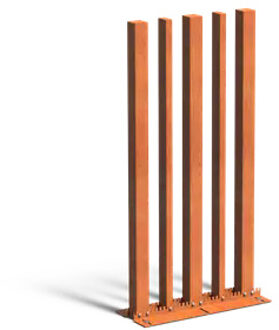 Tuinpaal set 5 stuks VARI corten 100 x h. 200 cm