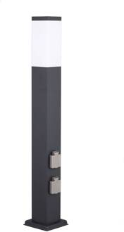 Tuinpadverlichting 400166140, hoogte 80cm, V2A, antraciet, 2 stopcontacten antraciet, wit