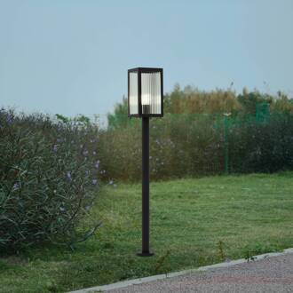 tuinpadverlichting Bolgar, zwart, metaal, glas, 15 cm zwart, transparant