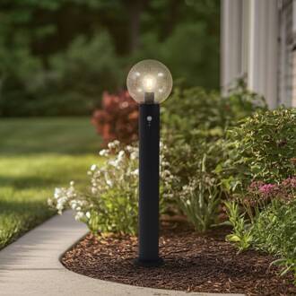 tuinpadverlichting Dangan, helder, 90 cm, glas, sensor transparant, zwart