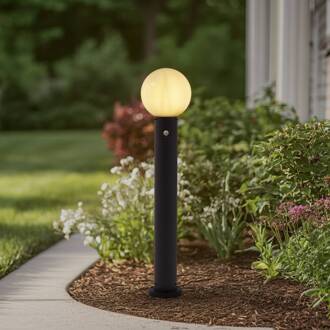 tuinpadverlichting Dangan, wit, 90 cm, glas, sensor wit, zwart