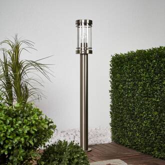 tuinpadverlichting Djori, 80 cm, aluminiumkleurig, roestvrij staal, E27 roestvrij staal, helder