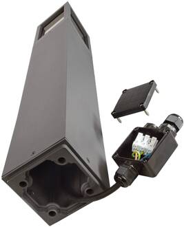 Tuinpadverlichting Facado II, hoogte 100 cm, hoekig, donkergrijs/opaal donkergrijs, opaal