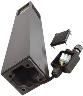 Tuinpadverlichting Facado II, hoogte 65 cm, hoekig, donkergrijs/opaal donkergrijs, opaal