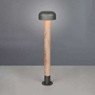 Tuinpadverlichting FRASER, houtlook, hoogte 85 cm, metaal, IP54