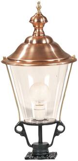 Tuinpadverlichting K3B met koperen afdekking, zwart transparant, koper