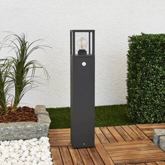 Tuinpadverlichting Klemens, 65 cm, sensor, antraciet, E27 antraciet, helder