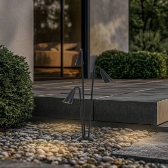 tuinpadverlichting Sorvete, zwart, metaal, 3-lamps, 83cm matzwart