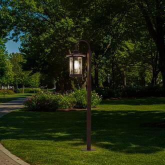 tuinpadverlichting Zayn, roestkleurig, glas, hoogte 109 cm, IP65 roest, transparant