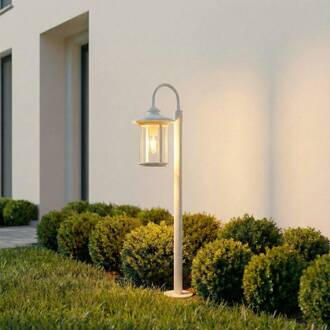 tuinpadverlichting Zayn, wit, glas, hoogte 109 cm, IP65 wit, transparant