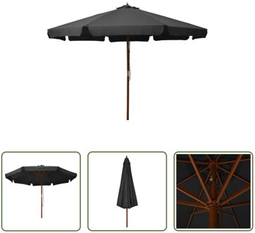 Tuinparasol - Antraciet - 330 x 254 cm (ø x H) - 48 mm - Polyester Grijs